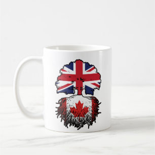 Caneca De Café Canadá canadiano British Tree Roots Flag