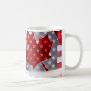 Caneca De Café Canadá com bandeiras de América