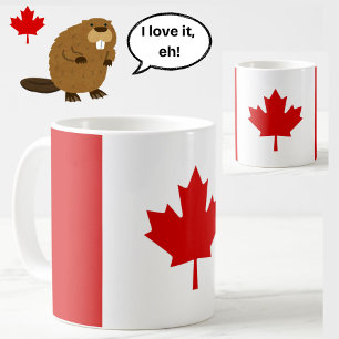 Caneca De Café Canadá Flag Maple Leaf Red White Patriotic