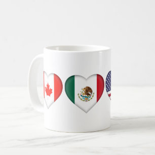 Caneca De Café Canadá México EUA hospedando o Futebol Tournament