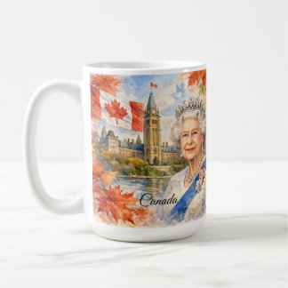 Caneca De Café Canadá. Rainha Elizabeth II. Histórica.
