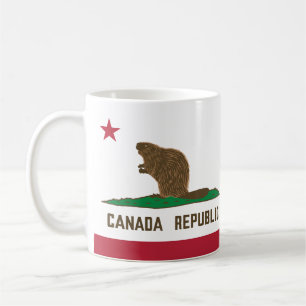 Caneca De Café Canadá República da Califórnia Flag Beaver