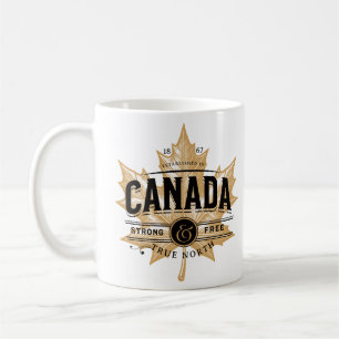 Caneca De Café Canadá True North Strong and Free Mapepaaf