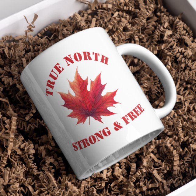 Caneca De Café Canadá True North Strong & Free Mapepaaf (Criador carregado)