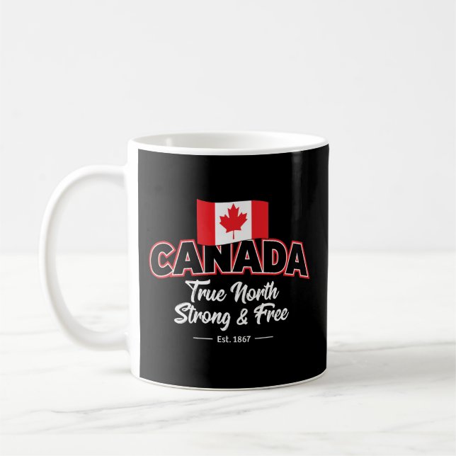 Caneca De Café "Canadá verdadeiro norte forte e livre leste. 1867 (Esquerda)