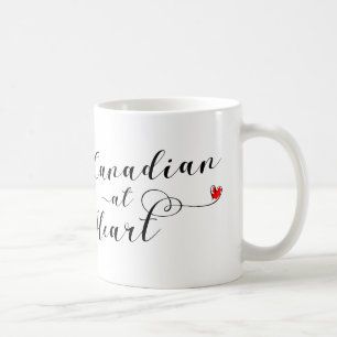 Caneca De Café Canadense At Heart Mug, Canadá