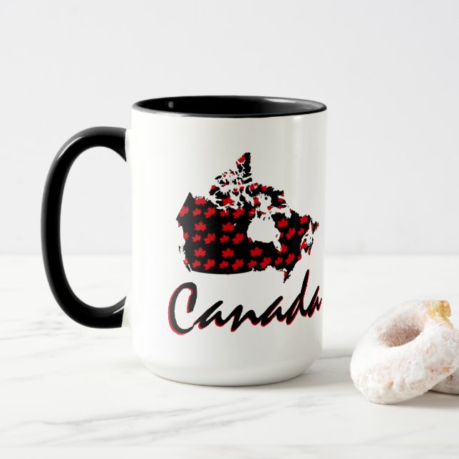 Caneca de café canadense de Canadá do bordo (Com Donut)