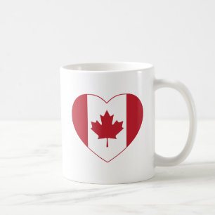 Caneca De Café canadense Flag Heart Coffee Mug