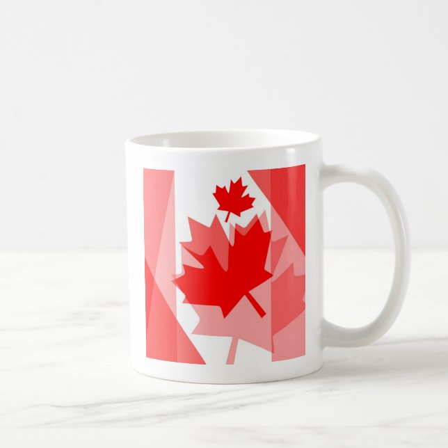 Caneca De Café Canadiano vermelho Maple Leaf Layout Estilo CANADÁ (Direita)