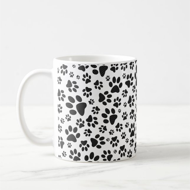 Caneca De Café Canais de Cachorro Bolinhas Preta e Branca (Esquerda)