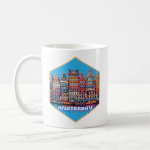 Caneca De Café Canal Amsterdam Países Baixos Europa