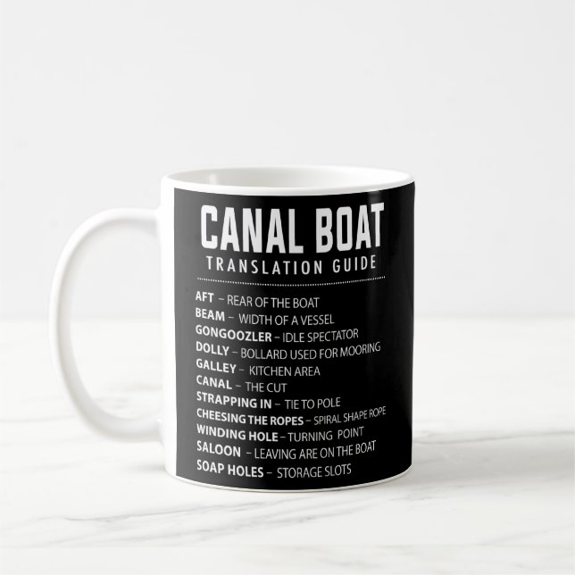 Caneca De Café Canal Boat & Narrowboat para proprietários de barc (Esquerda)