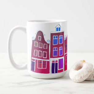 Caneca De Café Canal House Row Amsterdam Holland Pink