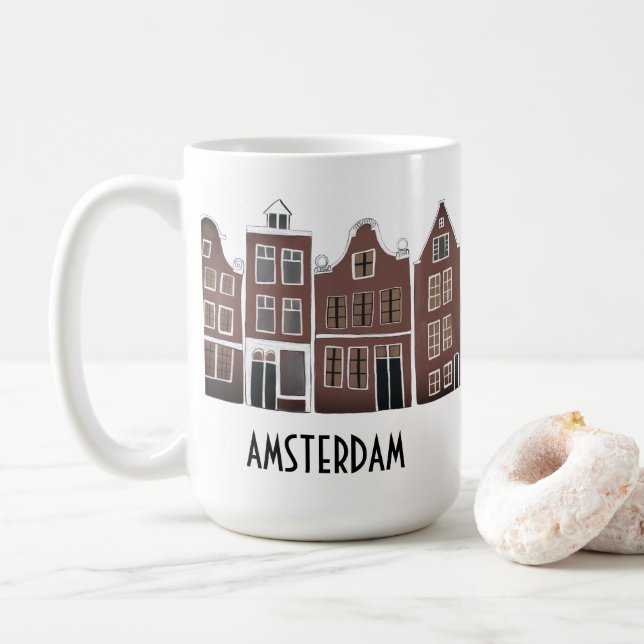 Caneca De Café Canal Houses Row Amsterdam Holland Viagem Holandês (Com Donut)