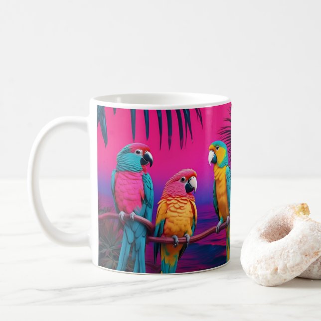 Caneca De Café Canarie e Parrot Mug (Com Donut)