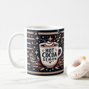 Caneca De Café Canas e tiras de doces da estação de cacau quente
