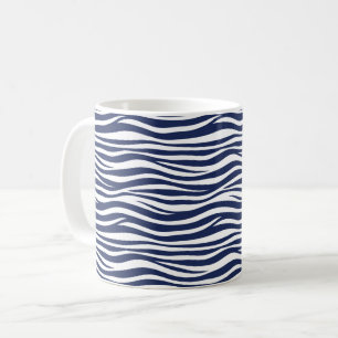 Caneca De Café Canção do Mar Azul Naval Ondas Fluindo