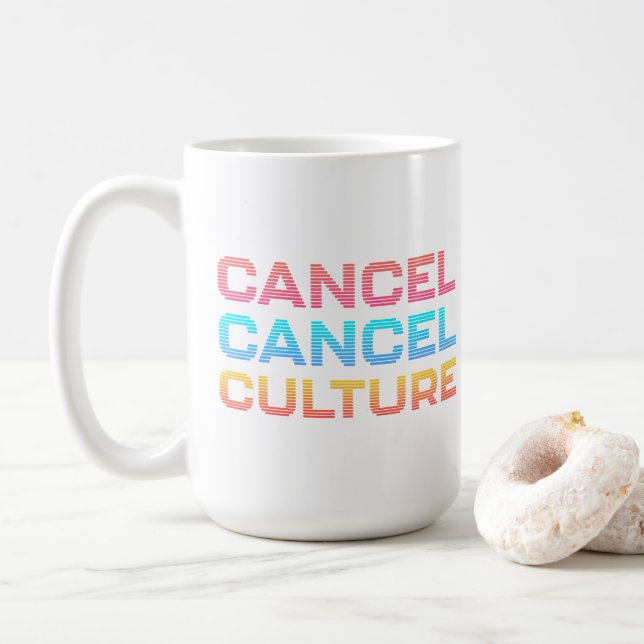 Caneca De Café Cancelar Cancelar Cultura Anti-Toxic Internet Mob (Com Donut)