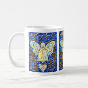 Caneca De Café Cancer Anjo Dourado Azul Não Pode Poempom