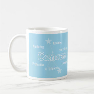 Caneca De Café Cancer Azul Aquastrologia Zodiac Sinal Mug