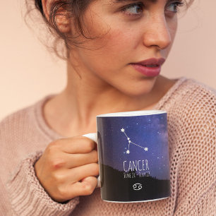 Caneca De Café Cancer Constelação Zodiac Personalizada