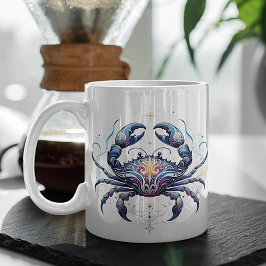 Caneca De Café Cancer de Aquarela Elegante - Zodiac - Mug Persona