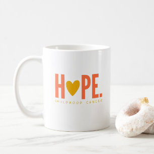 Caneca De Café cancer de infância Ouro ESPERANÇA