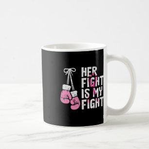 Caneca De Café Cancer De Mama Boxando Luvas Ela Luta Minha Mulher