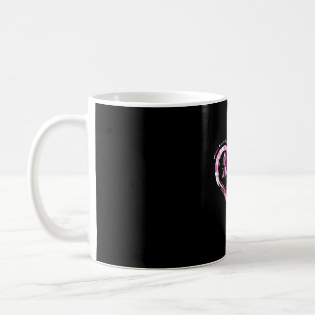 Caneca De Café Câncer de mama coração libélulas conscientização m (Esquerda)