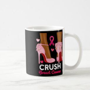 Caneca De Café Cancer De Mama Esmagado Em Outubro Vestimos Preto
