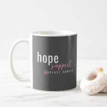 cancer de mama esperança de apoio a Mugs