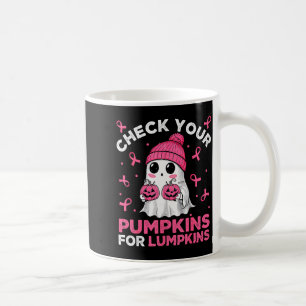 Caneca De Café Câncer de Mama Halloween Boo Fantasma Verifique Se