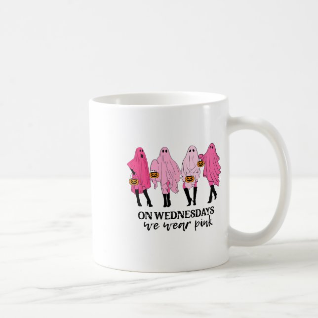 Caneca De Café Cancer De Mama Na Quarta-Feira Vestimos Rosa (Direita)