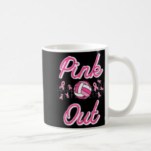 Caneca De Café Câncer de Mama nk Out Volei de Praia Conscientizaç