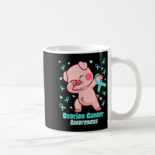 Caneca De Café Câncer de ovário Engraçado Dabbing Pig Warrior