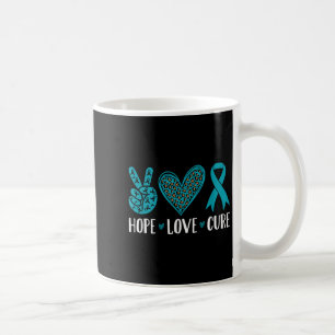 Caneca De Café Câncer de ovário Hope Love Cure Tea Ribbon