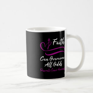 Caneca De Café Câncer de pâncreas Consciência Roxo Friso Cristão