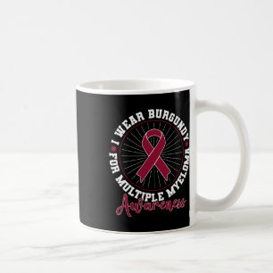 Caneca De Café Câncer de Sangue Eu Uso Burgundy Para Mieloma Múlt