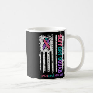 Caneca De Café Câncer de tiróide quadrado de suporte ao cancer