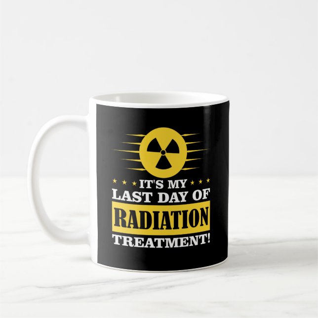 Caneca De Café Cancer de Tratamento de Radiação do Último Dia (Esquerda)