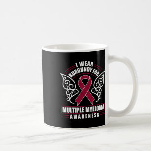 Caneca De Café Câncer no Sangue Eu Uso Burgundy Para Mieloma Múlt