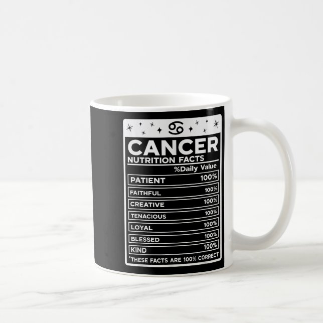 Caneca De Café Cancer Nutricional, Design bodiaco, Cancer (Direita)