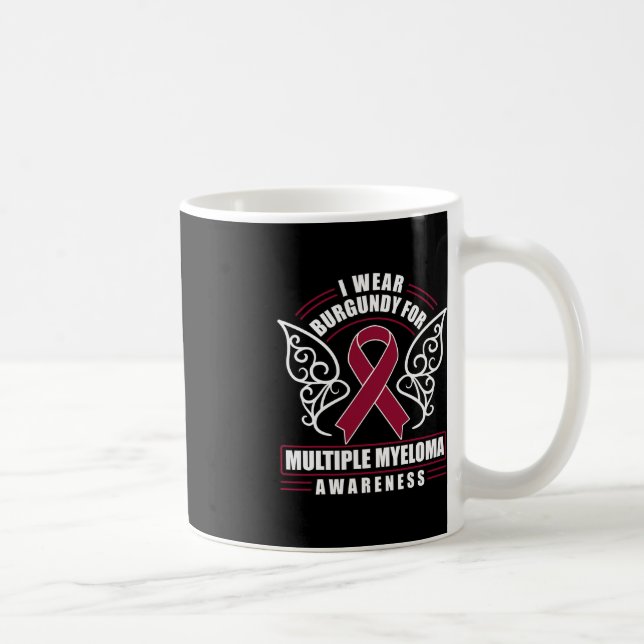 Caneca De Café Cancer Sanguíneo Eu Visto Borgonha Para Mieloma Mú (Direita)