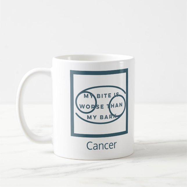 Caneca De Café Cancer - Sinal de Zodíaco Voz de Aniversário Citaç (Esquerda)