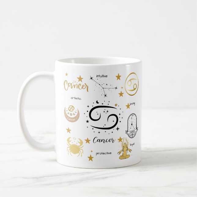 Caneca De Café Cancer - Sinal Zodiac Mug (Esquerda)