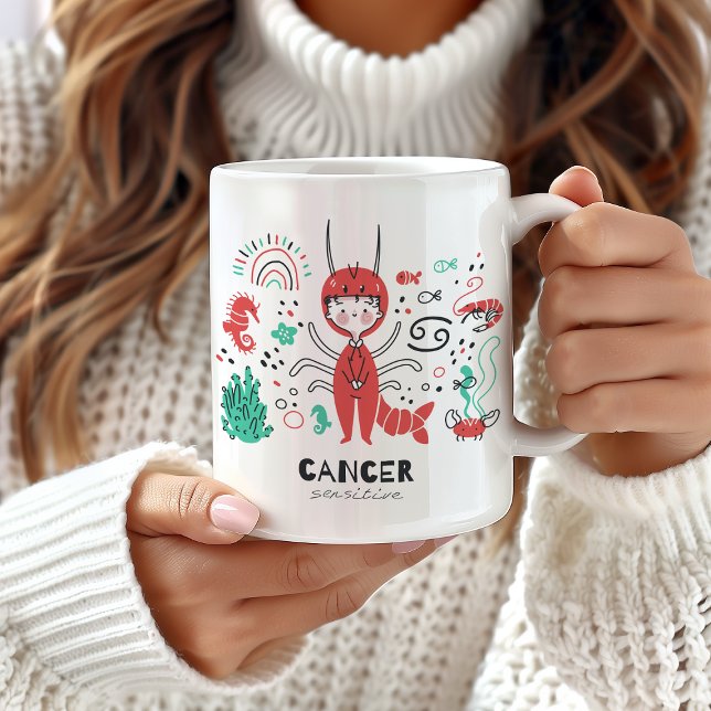 Caneca De Café Cancer Zodiac Mug, Cancer - Sinal de estrela (Criador carregado)