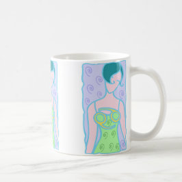 Caneca De Café Cancer Zodiac Mulher verde