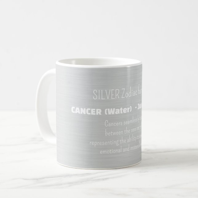 Caneca De Café CANCER Zodiac Sign Personality Traits (Frente Esquerda)