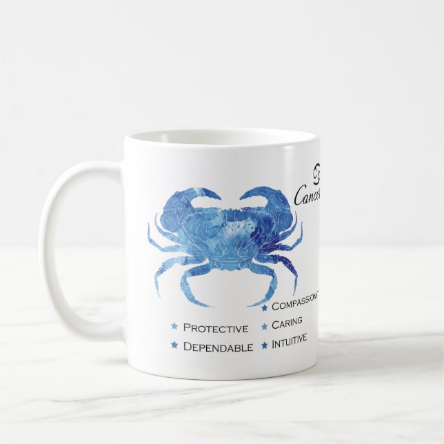 Caneca De Café Cancer Zodiac Traços (Esquerda)