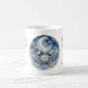 Caneca De Café Câncer Zodíaco Caranguejo Celestial e Lua